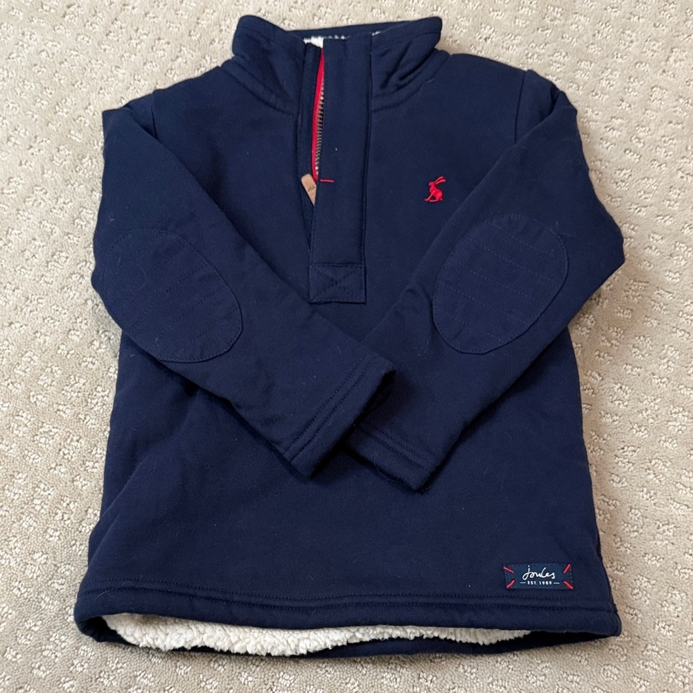 Joules Kids Navy Sherpa Lined Pullover